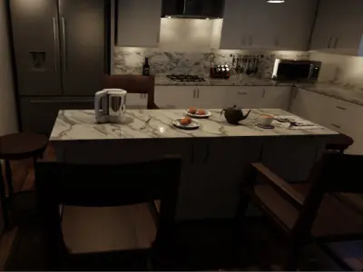 Cozy Country Reno Kitchen Interior 3D model