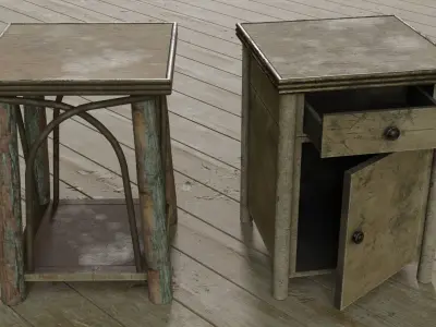 Wooden Furnitures -  Special for cabins and houses in the wood Low-poly 3D model