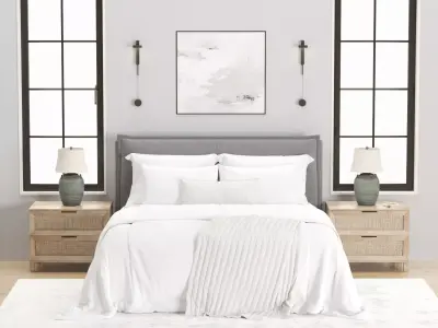 minimalistic modern bedroom 3D model