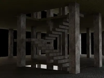 Under construction Building Low poly  3D model