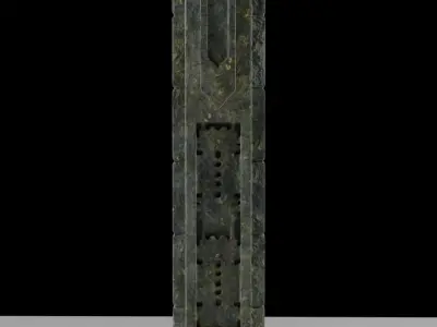 Indian style pillar  Low-poly 3D model