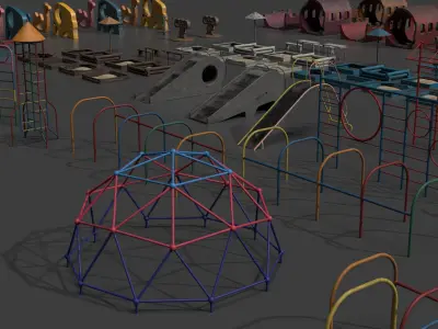 Playground Props Pack Low-poly 3D model