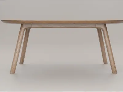 Coffee Table light Oak wood  PBR  3dmodel Low-poly 3D model