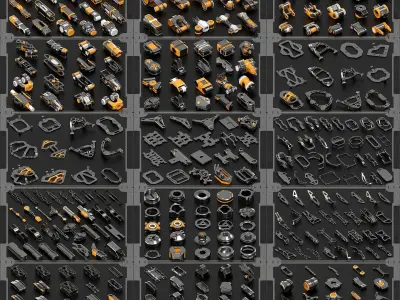 Hard Surface KitBash Vol 7 420 DETAILS 3D model