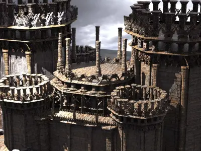 Ancient Elden Celtic Ruins Kitbash 3D model