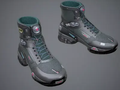 Sci-Fi Sneakers p02 Low-poly 3D model