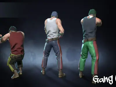 Male Gang 01 Low-poly 3D model