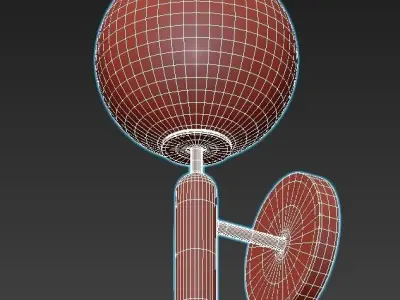 raffin wall light with ball 3D model