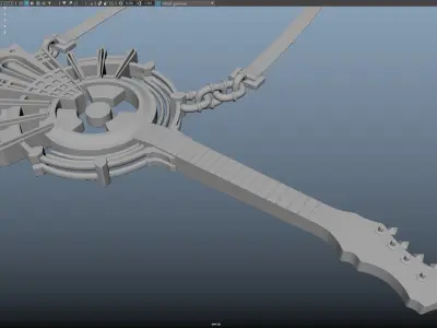 Golden Guitar Bass Music band player Guitarist sci-fi fantasy 3D model