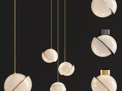 Crescent lighting by Lee Broom 3d model Low-poly 3D model