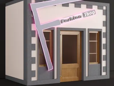 Children playhouse Fashion shop for kids Low-poly 3D model