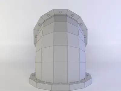 White pipe curve Low-poly 3D model