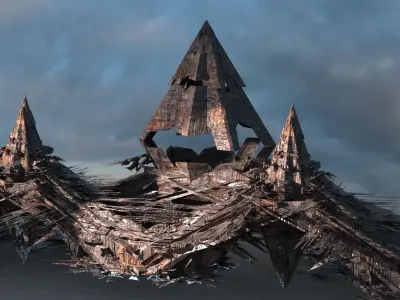 Amon Ra Sci fi Pyramid City 1  3D model