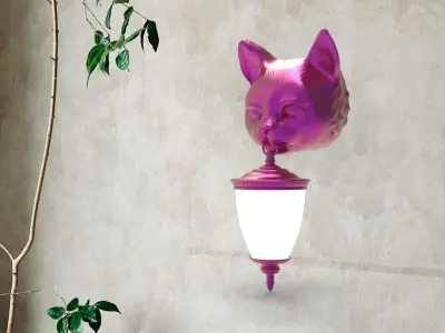 cat Head Wall Lamp 3D print model