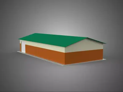 STANDARD INDUSTRIAL SHED WAREHOUSE STOREHOUSE DEPOT BARN BANK 3D model