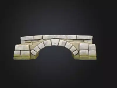 Stone Archway Bridge Low-poly 3D model