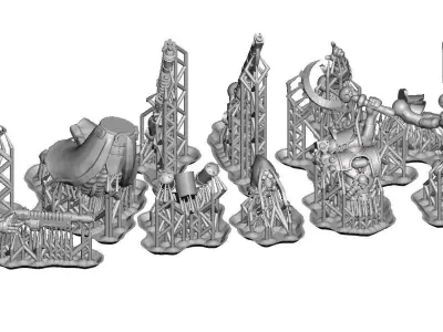 Dark Techno Shooters and Vigilants 3D print model