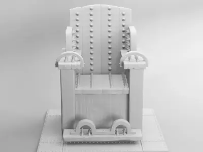 Torturer chair with metallic floor 3D print model