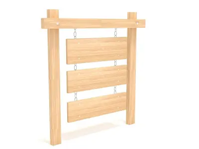 wooden signboard 3D model