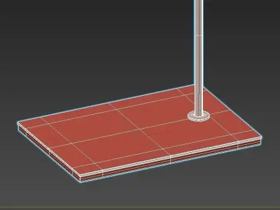 COLLINS floor lamp with glass shade and metal base 3D model