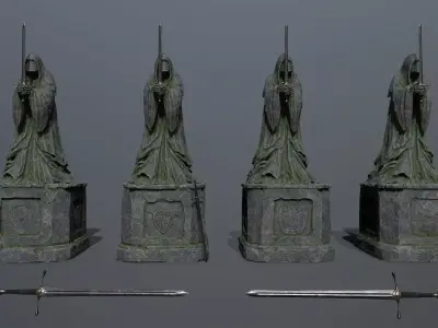 Ruin set Low-poly 3D model