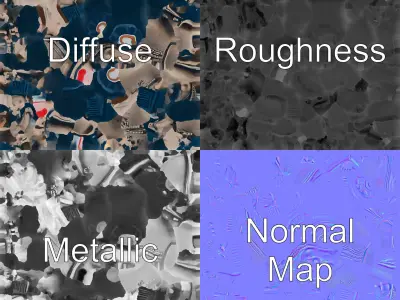 Golden Scarab Toy on Wheels model pack Low-poly 3D model