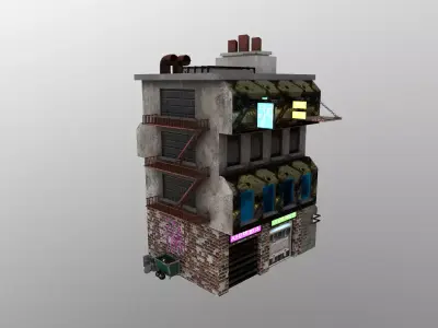 Cyberpunk City - Building 44 Low-poly 3D model