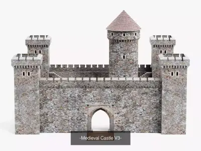 3 Medieval Castles Collection - Stone Fortresses 3D Model Pack