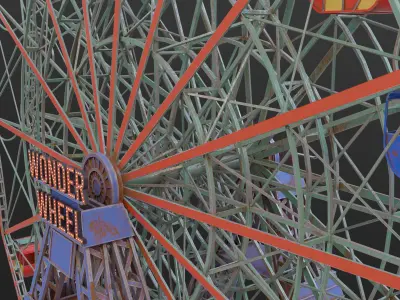 Wonder Wheel - Ferris Wheel Free 3D model