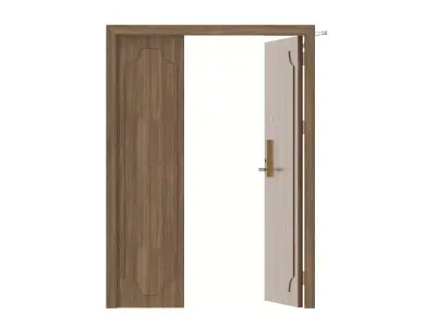 Modern Single Wood Door 3D model