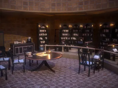 Medieval Library Model Pack Black low-poly Low-poly 3D model