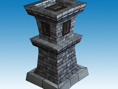 Archer Tower Low-poly 3D model