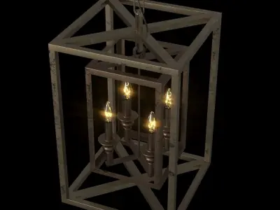 Troy Morgan Four Lights Lantern Pendant 3D model