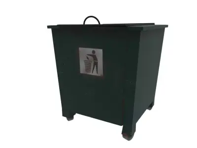 Street garbage can Free low-poly 3D model