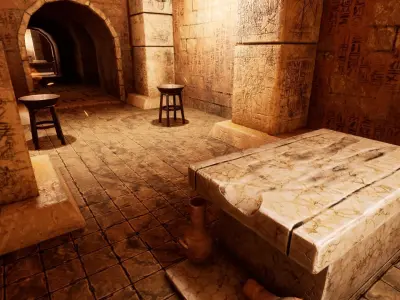 Modular Egypt Tomb Low-poly 3D model