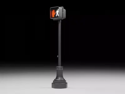 City Downtown Crosswalk Lights 3D model
