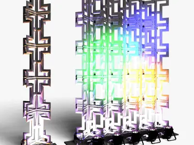 Stage Decor 26 Modular Wall Column 3D model