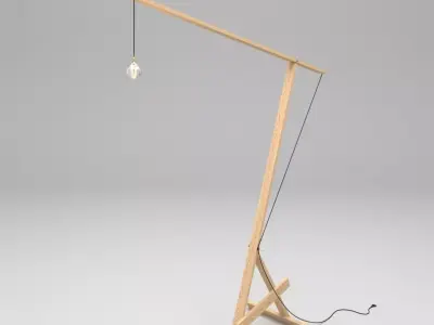 WOOD FLOOR LAMP - LAMPADA A STELO 3D model