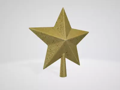 Gold star for tree Low-poly 3D model