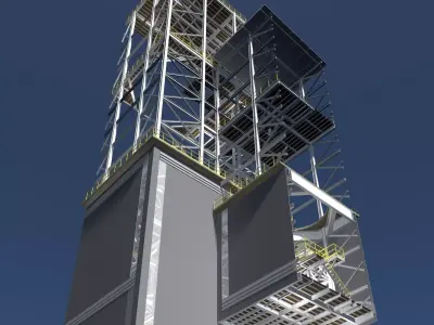 Industrial building in section cut 26i03 3D model