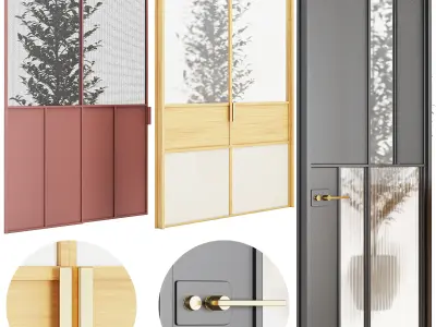 Set Modern Door 10 3D model