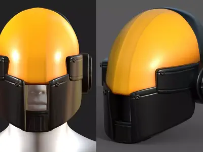 Helmet scifi military combat 3d model low poly  Low-poly 3D model 7
