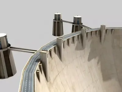 Hoover Dam low-poly Low-poly 3D model