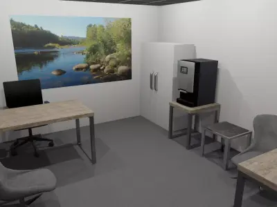 OFFICE ROOM LOWPOLY PBR 3D MODEL Low-poly 3D model