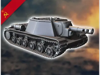 SU-203 mortar - Soviet army WW2 Second World East front Ostfront 3D print model