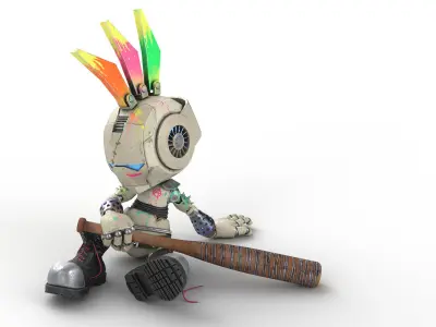 Robo Punk Low-poly 3D model