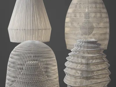 Rattan Lighting Set 2 3D model