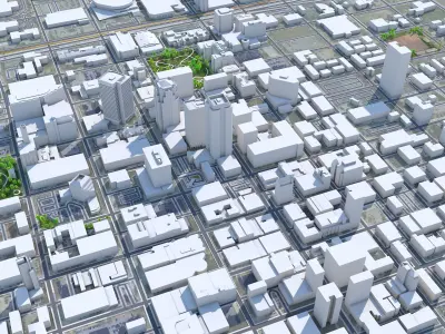 Birmingham Downtown Alabama USA Low-poly 3D model
