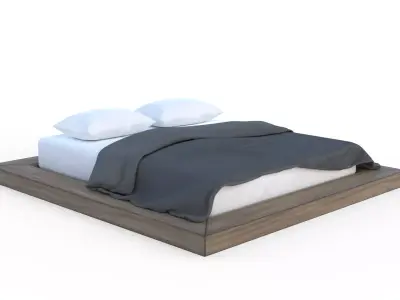 Low Frame Bed Low-poly 3D model