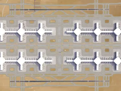 Dubai - Al Maktoum International Airport - DWC Low-poly 3D model